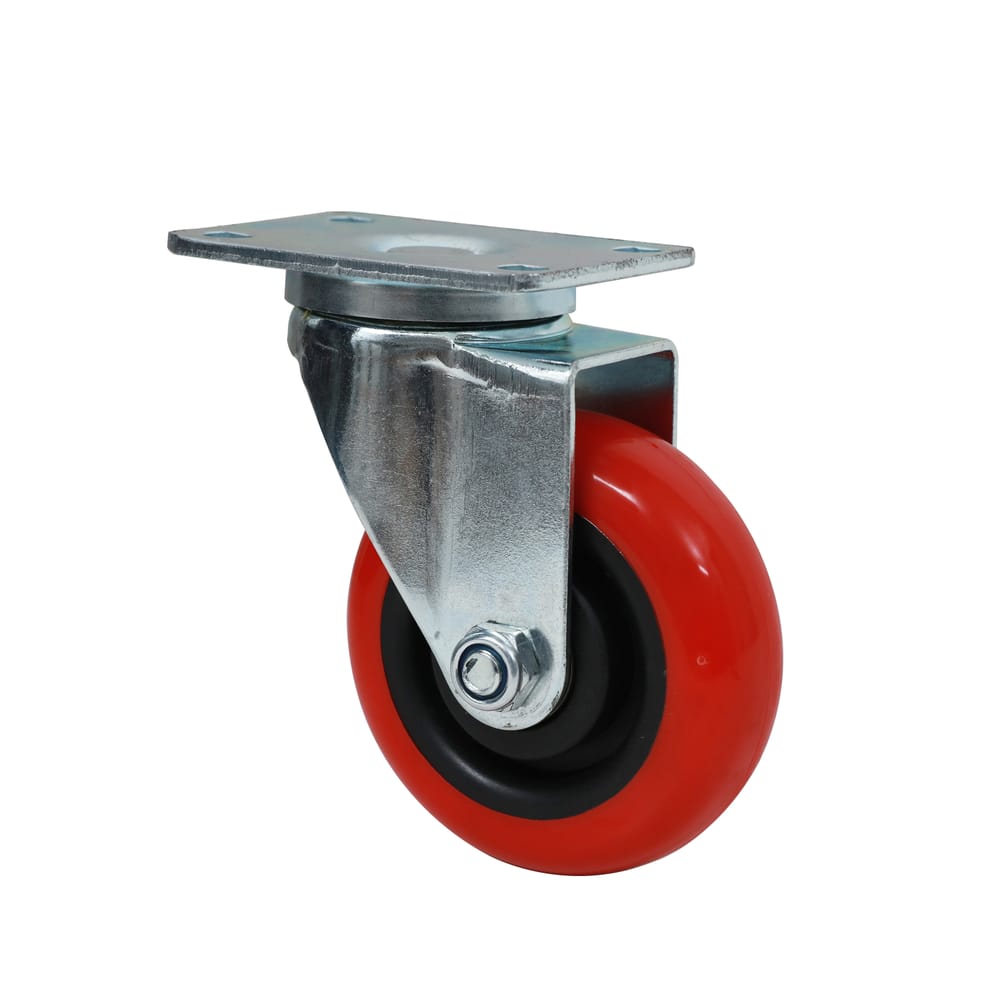 Precision Casters + Wheels™ 3" Swivel Plate Polyurethane Caster
