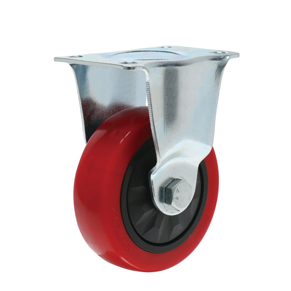 Precision Casters + Wheels™ 4" Rigid Plate Polyurethane Caster