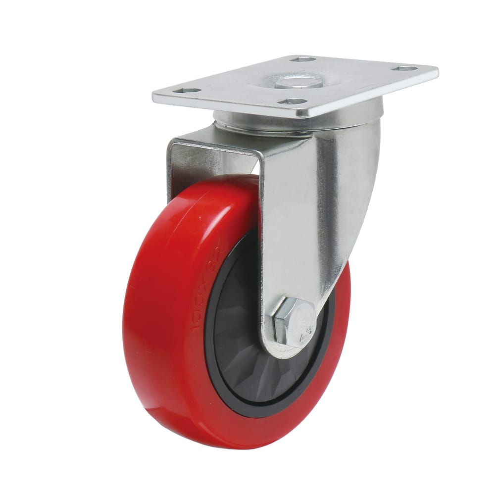 Precision Casters + Wheels™ 5" Swivel Plate Polyurethane Caster