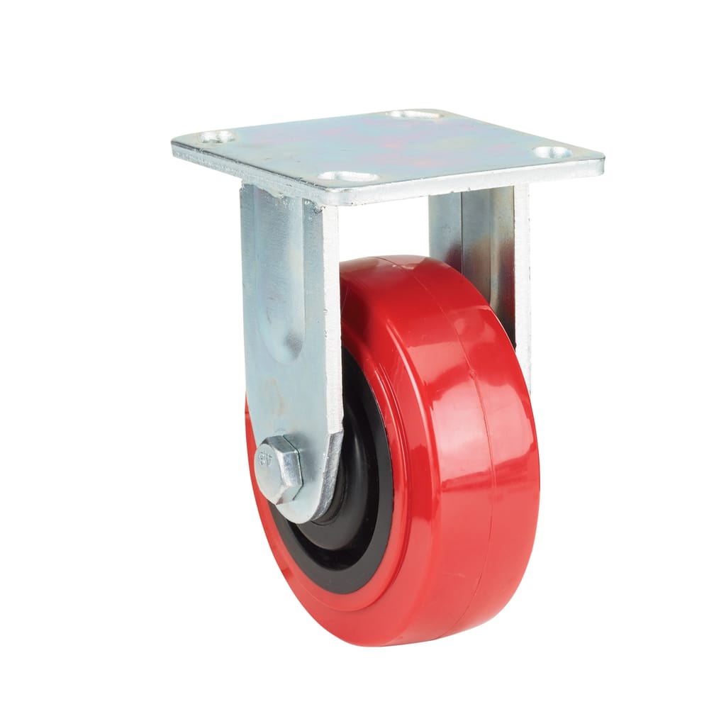 Precision Casters + Wheels™ 5" Polyurethane Rigid Plate Caster