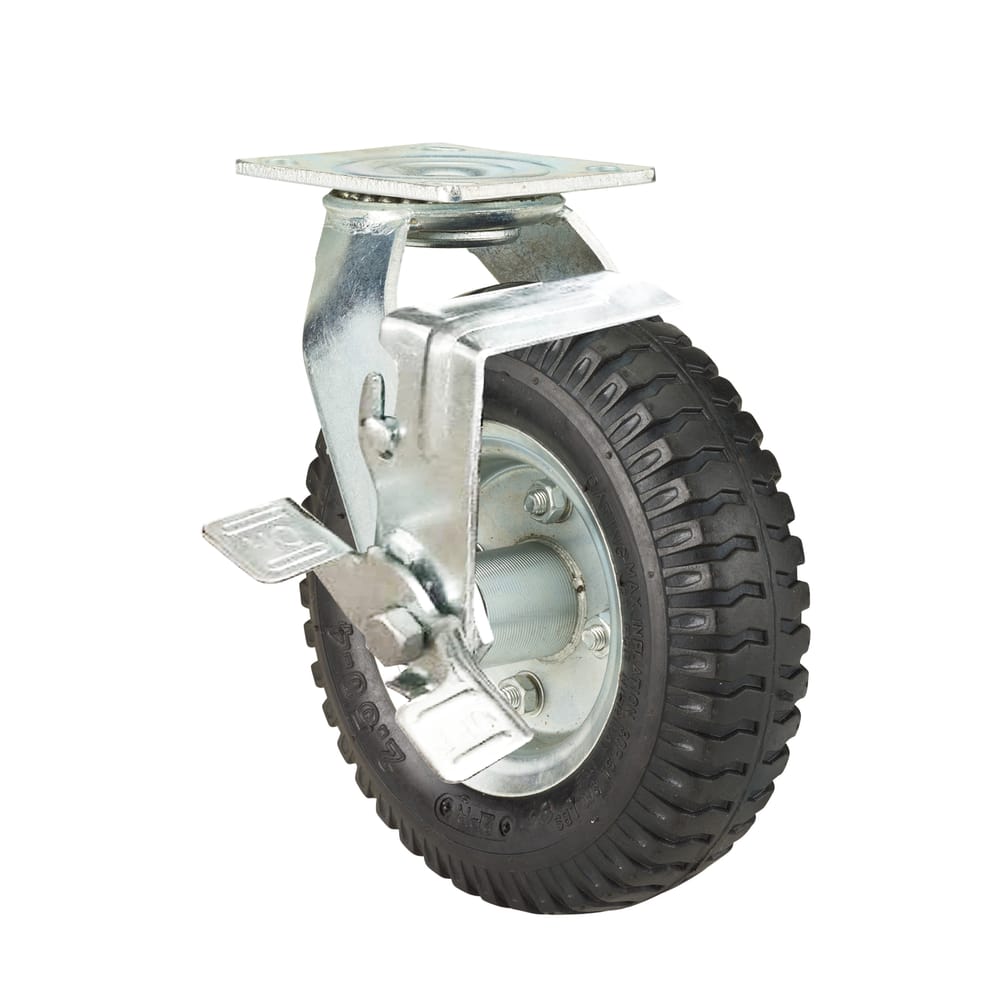 Precision Casters + Wheels™ 8" Swivel Pneumatic Caster with Brake