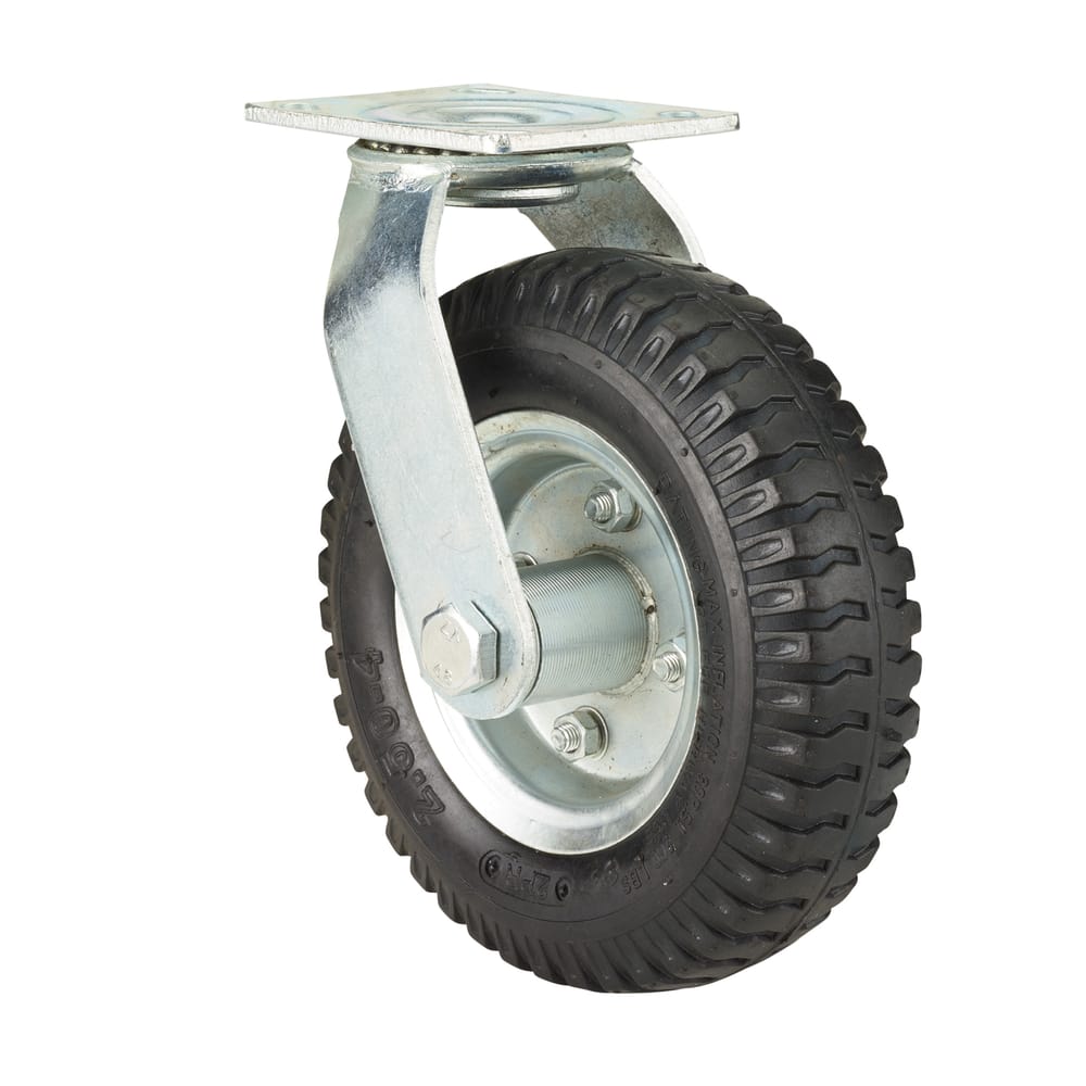 Precision Casters + Wheels™ 8" Swivel Plate Pneumatic Caster