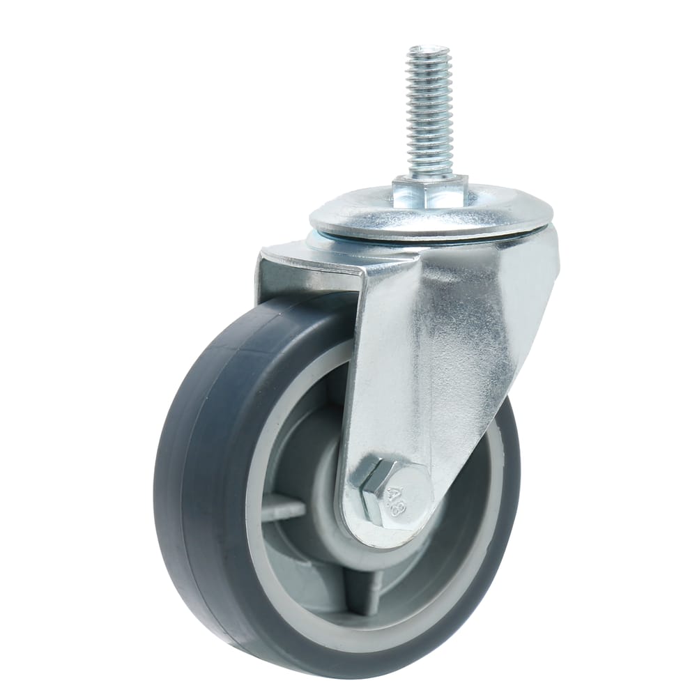 Precision Casters + Wheels™ 3" Swivel Non-Marking TPR Threaded Stem Caster