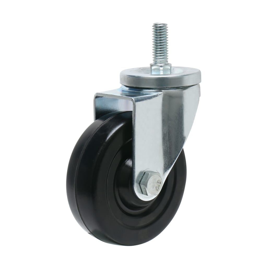 Precision Casters + Wheels™ 4" Threaded Swivel Stem Rubber Caster