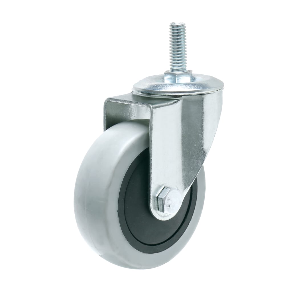 Precision Casters + Wheels™ 4" Threaded Swivel Stem Non-Marking TPR Caster