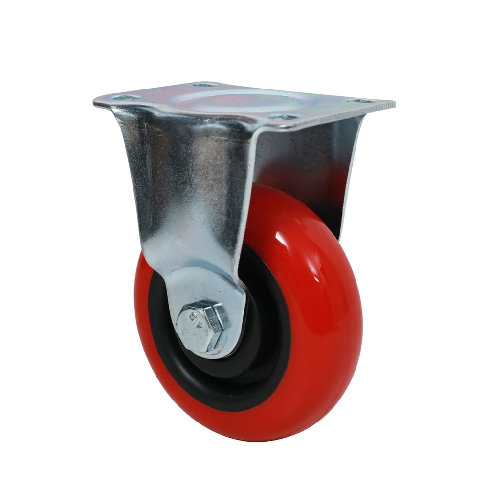 Precision Casters + Wheels™ 3" Rigid Plate Polyurethane Caster