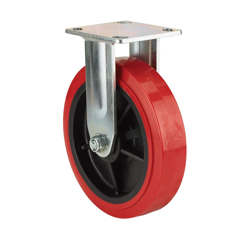 Precision Casters + Wheels™ 8" Rigid Plate Polyurethane Caster