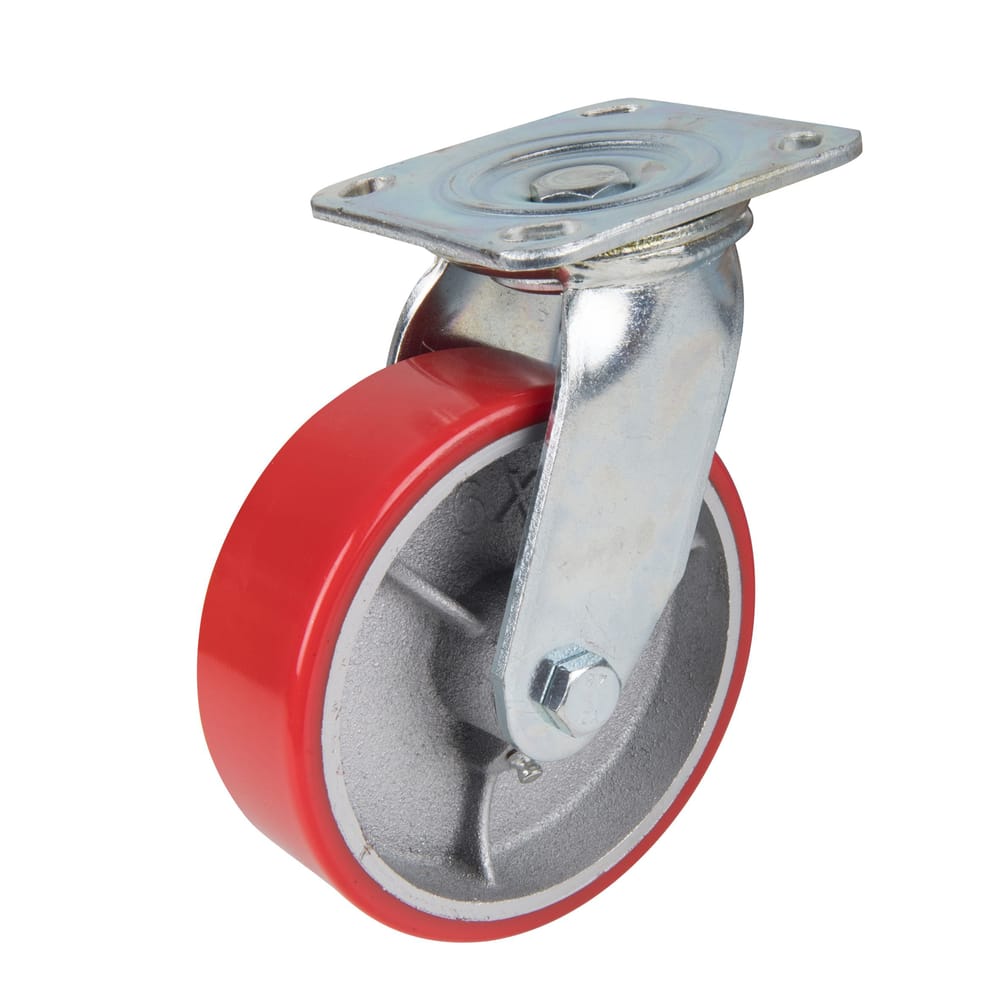 Precision Casters + Wheels™ 6" Polyurethane Swivel Plate Caster