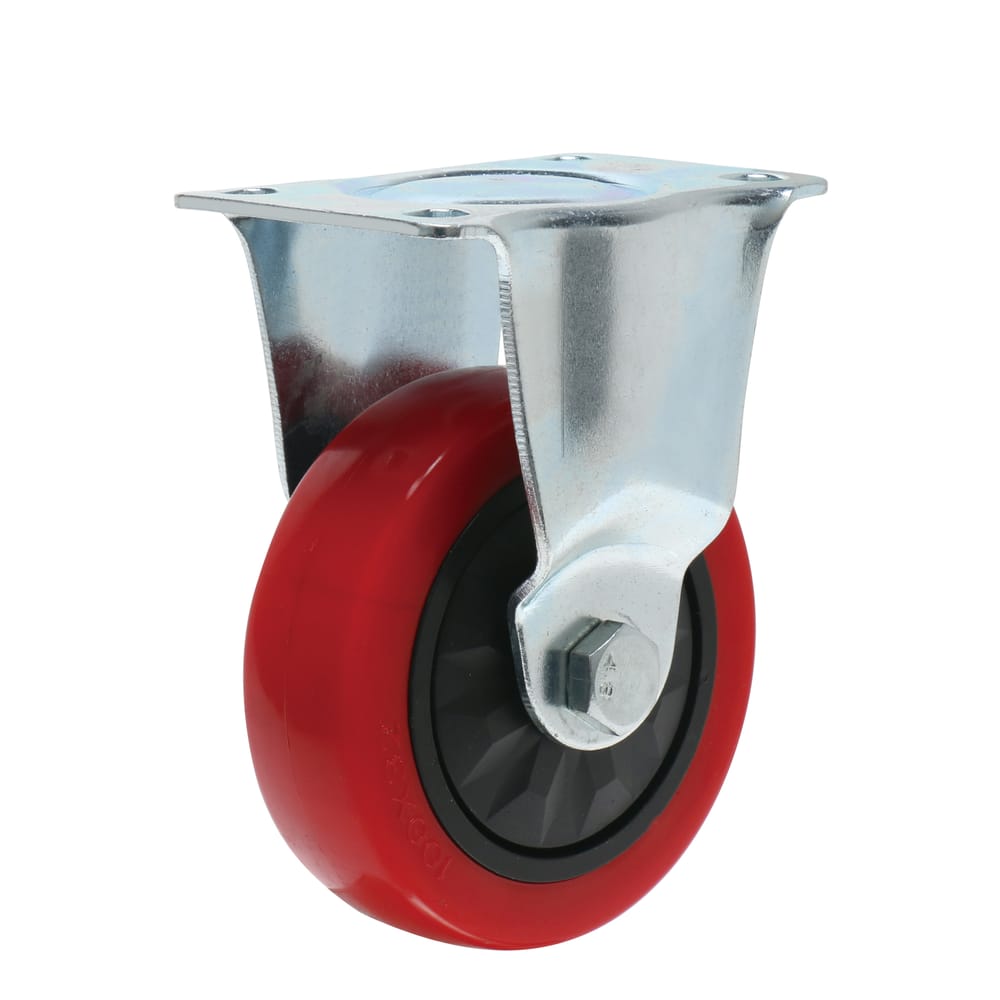Precision Casters + Wheels™ 5" Rigid Plate Polyurethane Caster