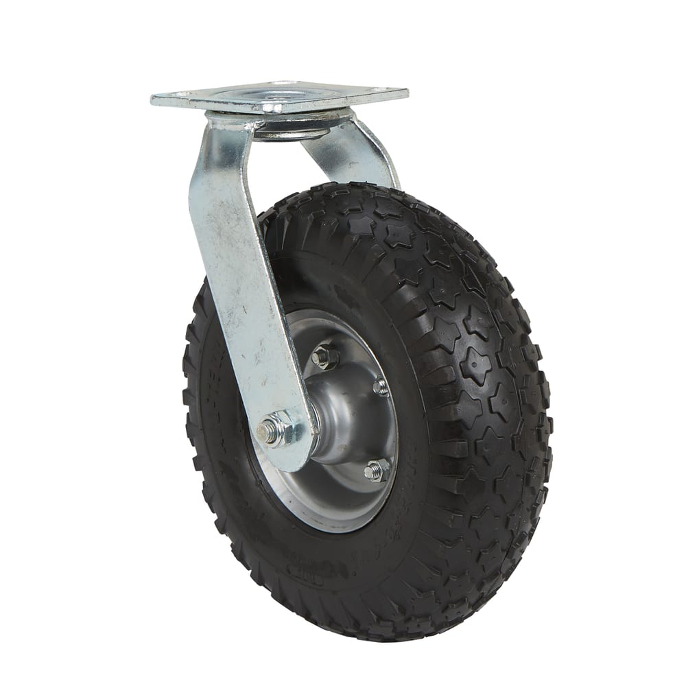 Precision Casters + Wheels™ 8" No Flat Swivel Plate Caster