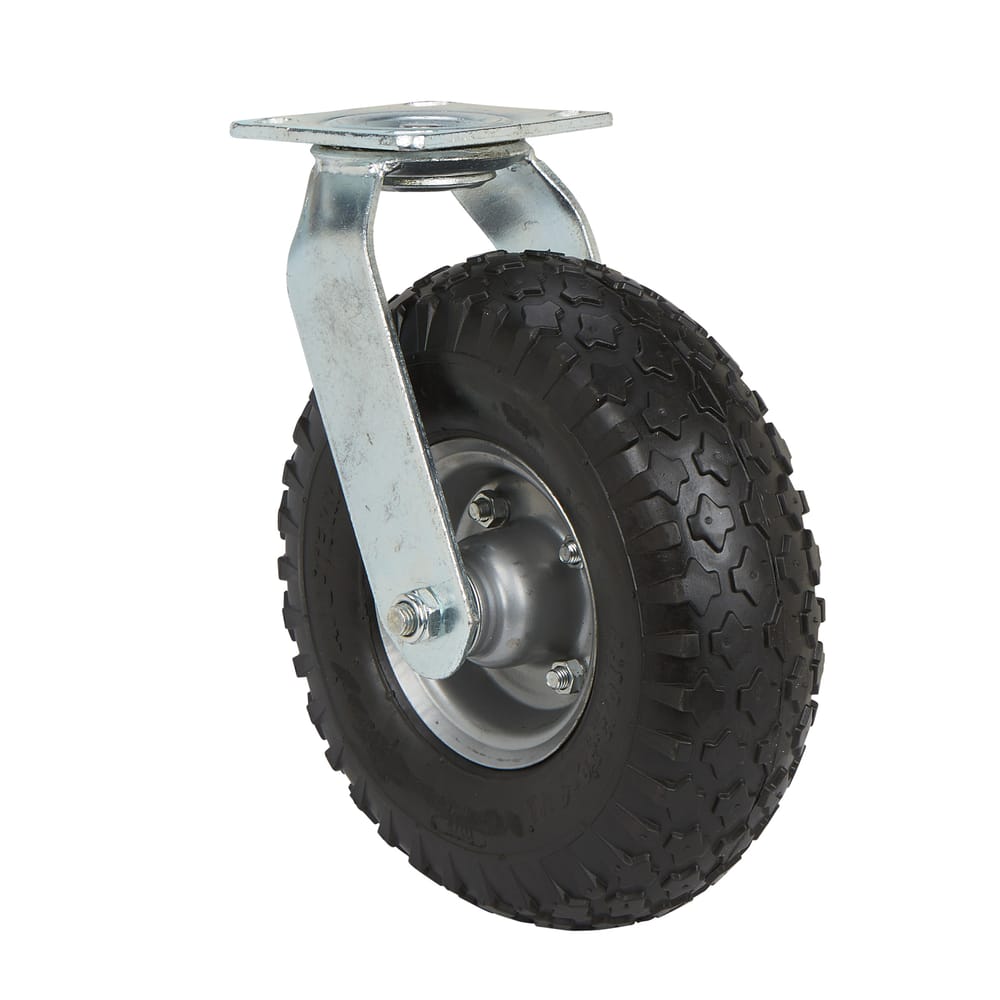 Precision Casters + Wheels™ 10" No Flat Swivel Plate Caster