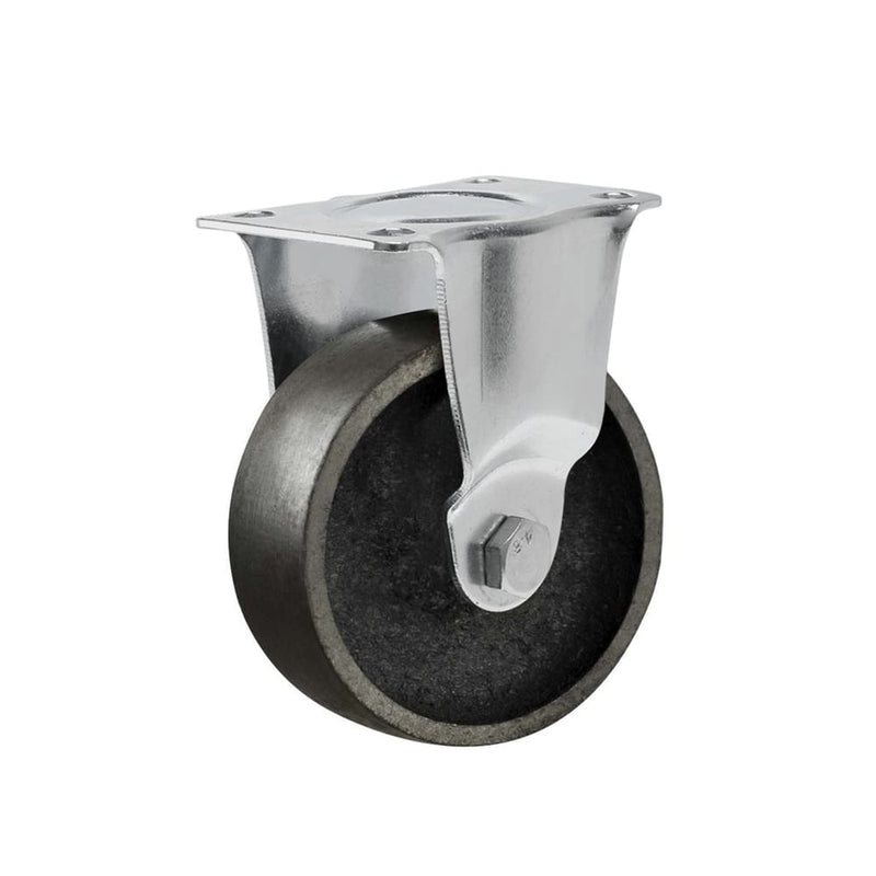 Precision Casters + Wheels™ 3" Rigid Plate Steel Caster