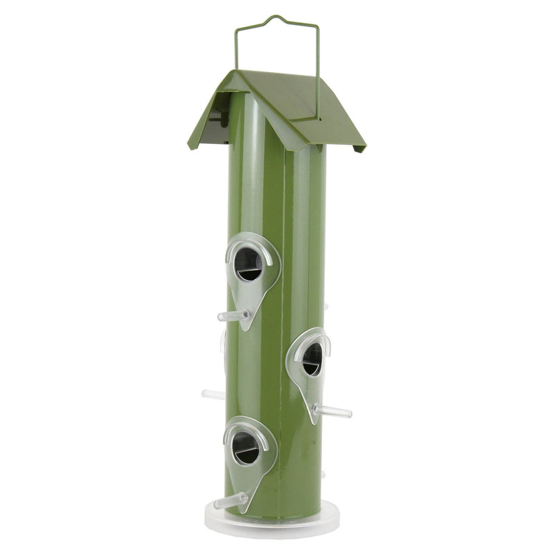 Green Metal Tube Feeder