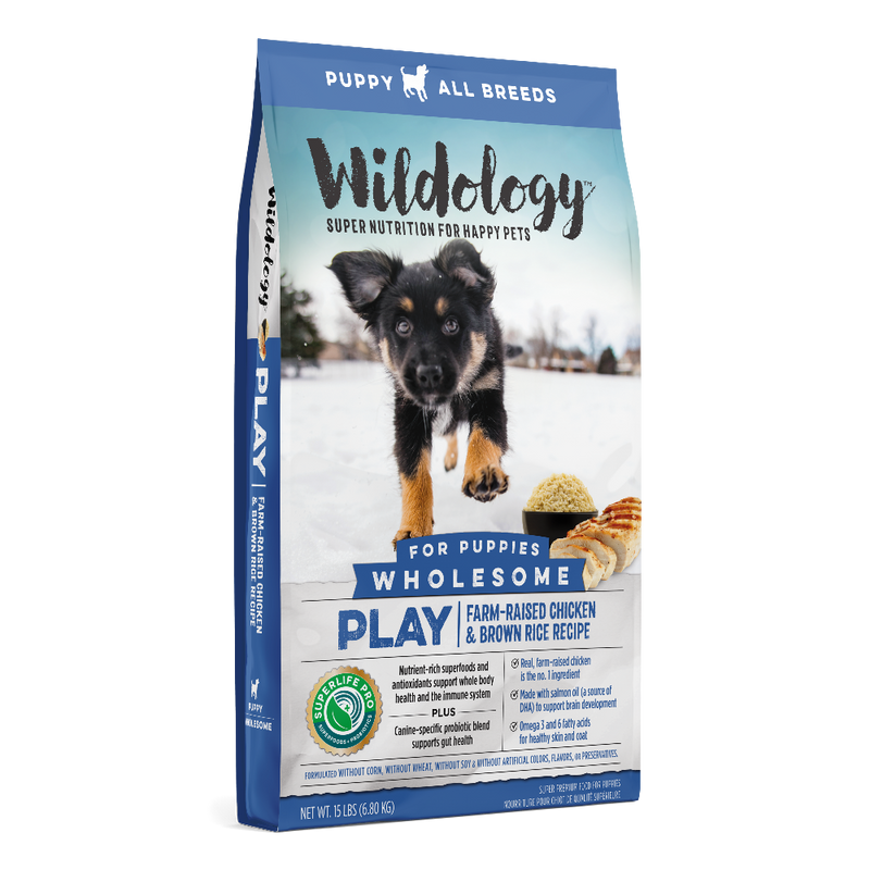 Play Dry Puppy Food - Farm-Raised Chicken & Brown Rice Recipe - 15 LB