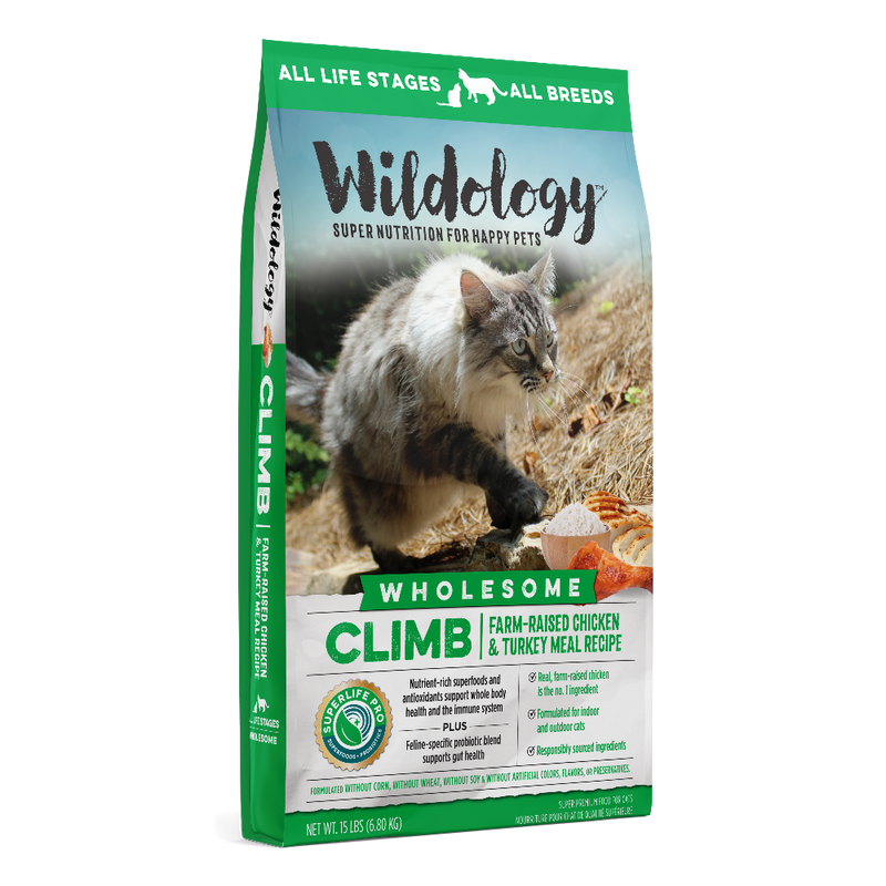 Climb Dry Cat Food - Farm-Raised Chicken & Turkey Meal Recipe - 15 LB