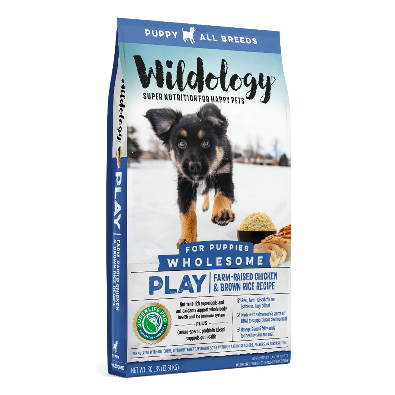 Play Dry Puppy Food - Farm-Raised Chicken & Brown Rice Recipe - 30 LB