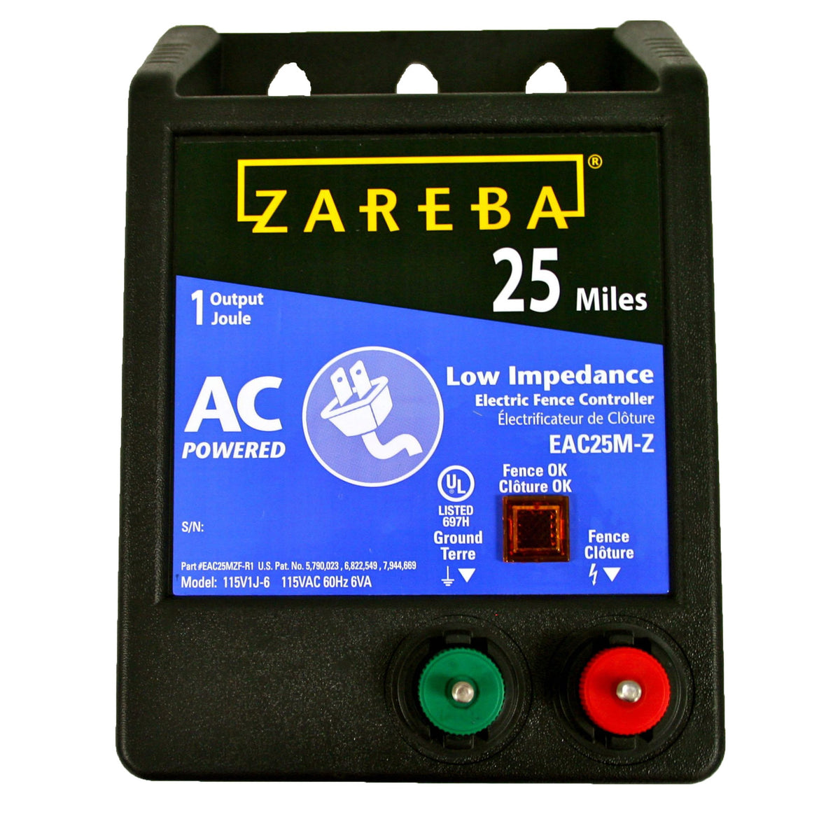 Zareba 25MI AC Li Enrgzr 2/Cs