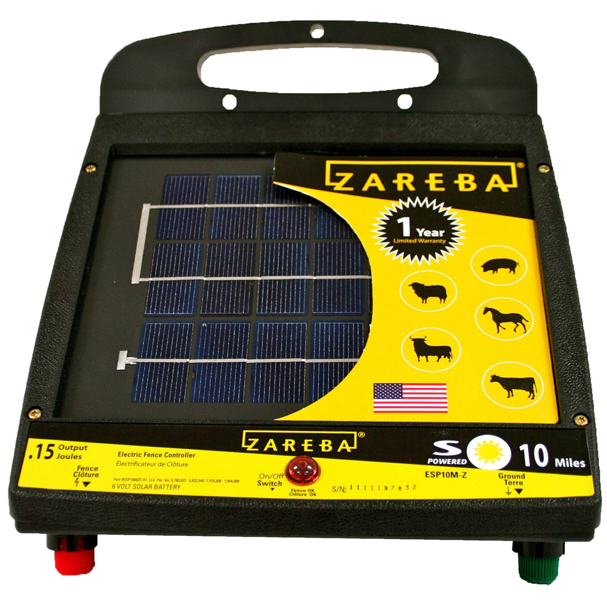 Zareba 10MI Li Solr Fencr 1/Cs